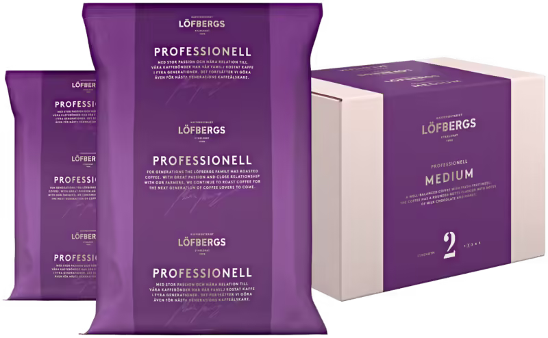 Løfberg Dark Roast kaffe - Filtermalt - Porsjonspakker - 60 x 100g