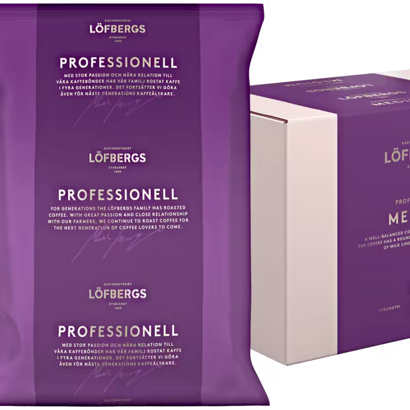 Løfberg Dark Roast kaffe - Filtermalt - Porsjonspakker - 60 x 100g